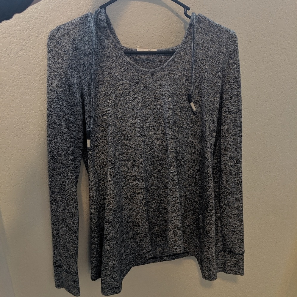 Roxy grey hooded long sleeve swing top hoodie